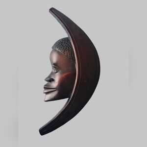 Hand-Carved Wooden Wall Mask – African Face Profile